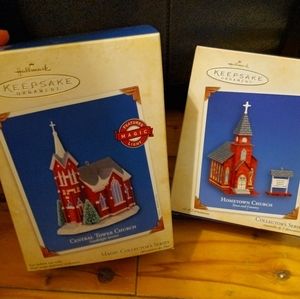 Hallmark Set of 2 Churches Ornaments